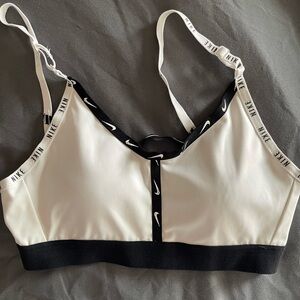 Nike Women's White and Black Sports Bra